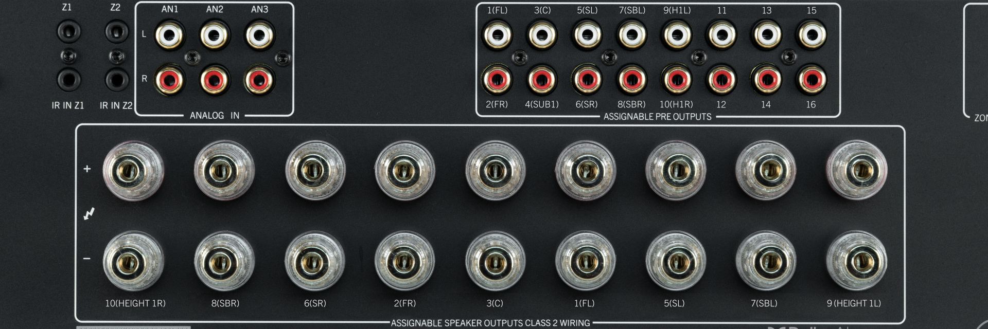 Matrix channel assignment provides flexibility to assign the surround channels you need for the best performance of your system