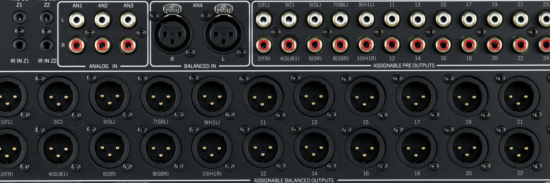 24-Channel hi-resolution audio processing for a wide selection of immersive speaker configurations, all with exceptional sound quality