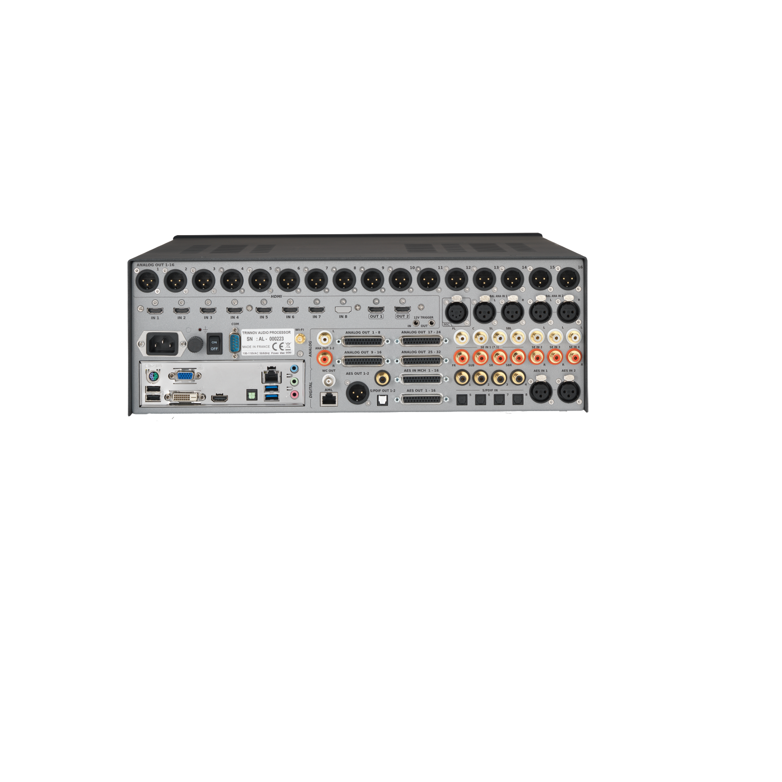 SDP-75 - Black - 16-, 24-, or 32-channel Immersive Surround Sound AV Preamplifier - Back