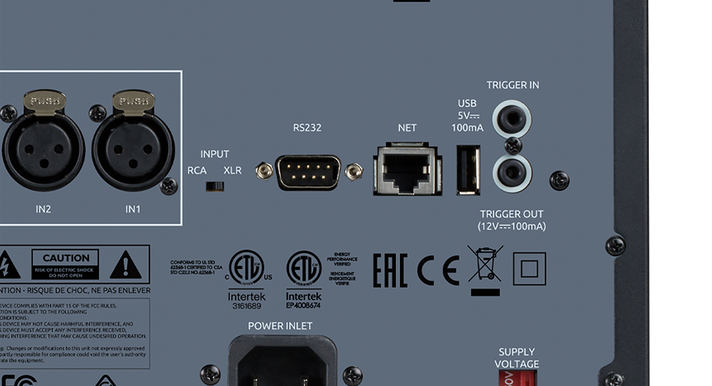 12V Trigger, IP and RS-232 Third-party Control