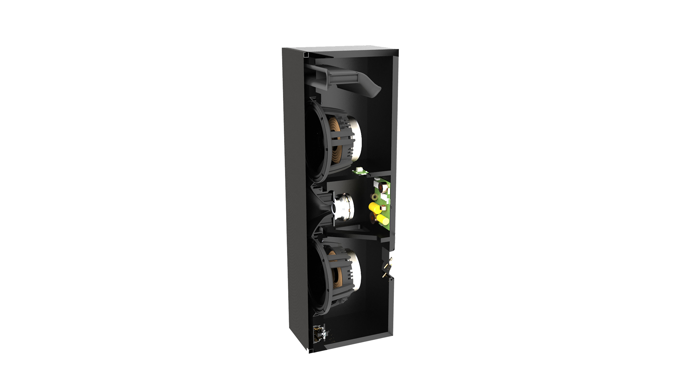 Heavily-braced, 1-inch (25mm) thick MDF Enclosure with Sonoglass® Horn