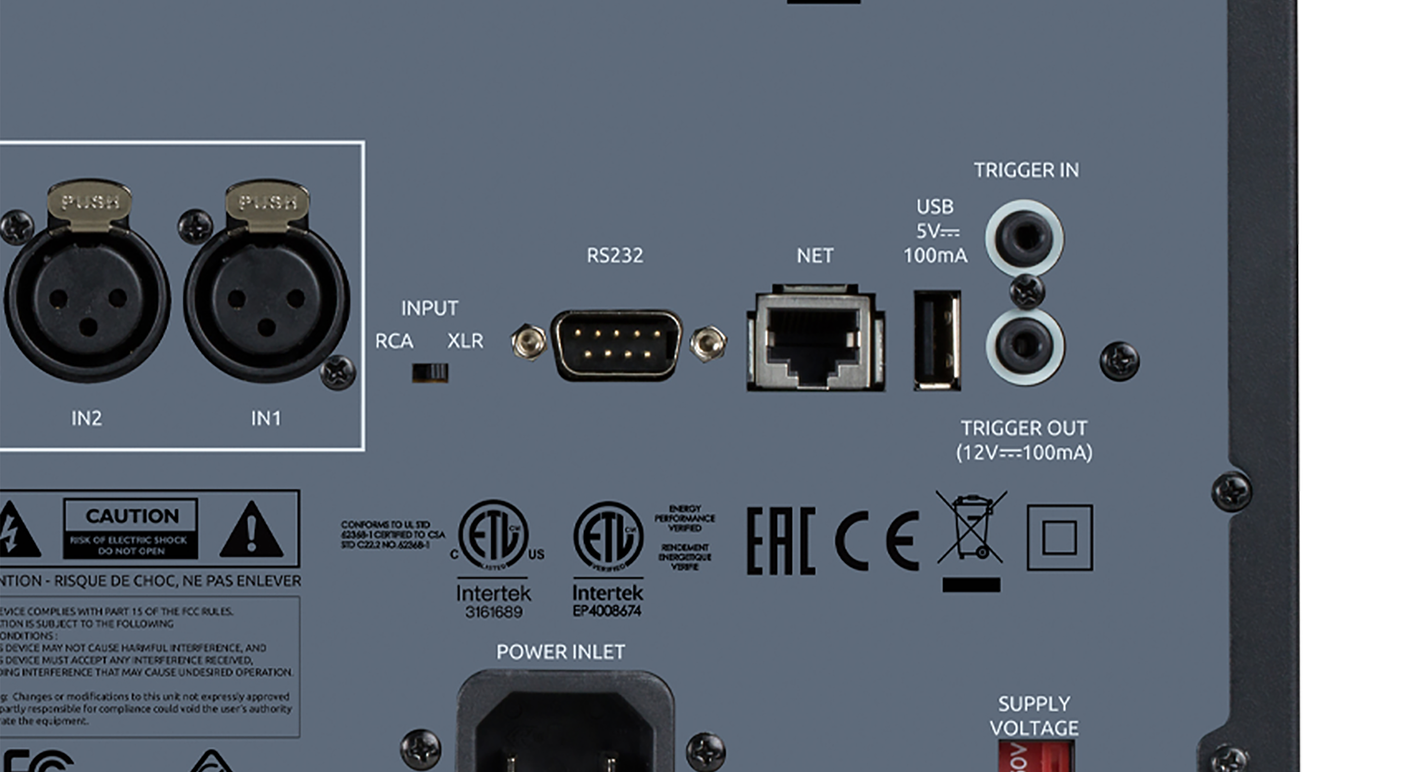 12V Trigger, IP and RS-232 Third-party Control